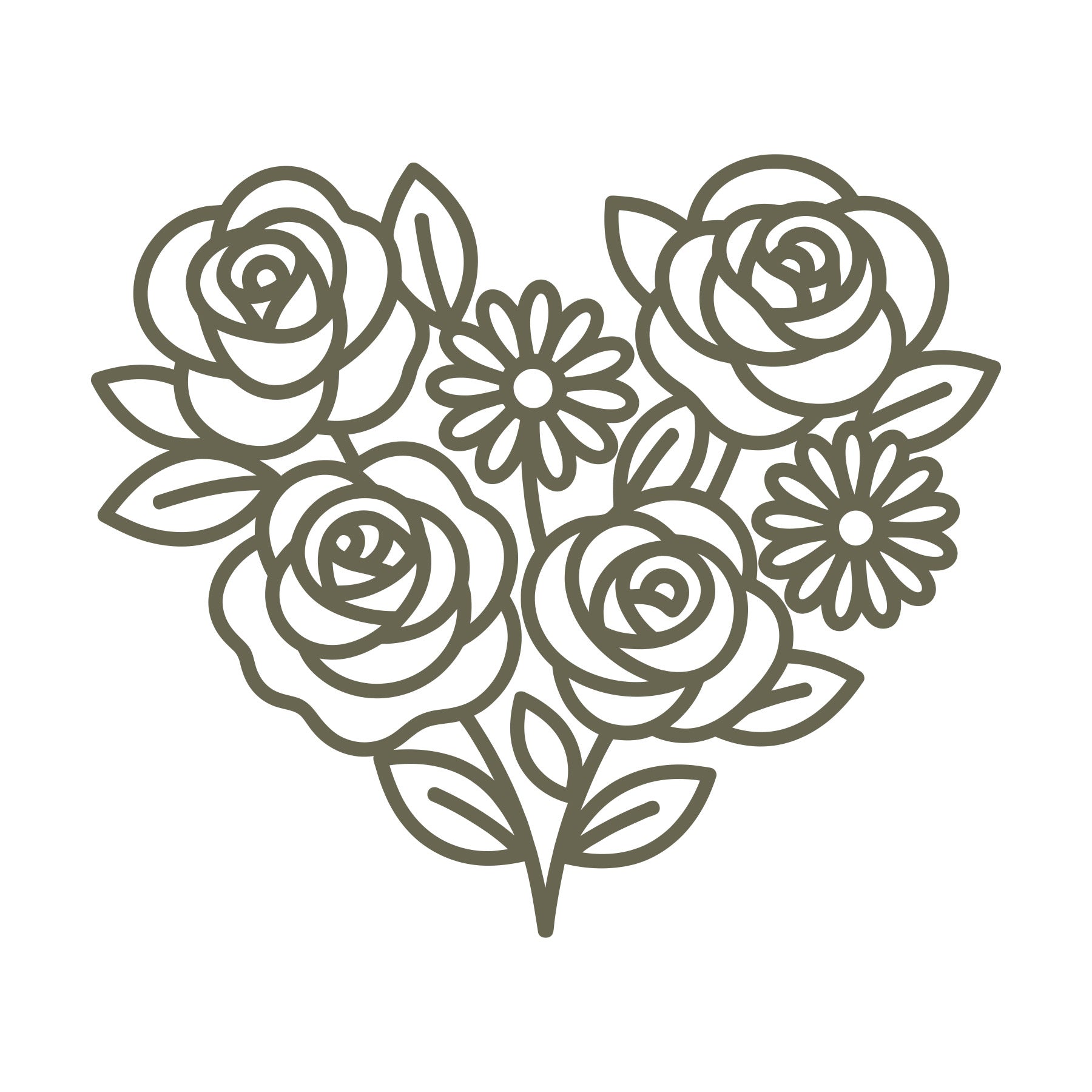 Flower Heart Delrin Leather Stamp