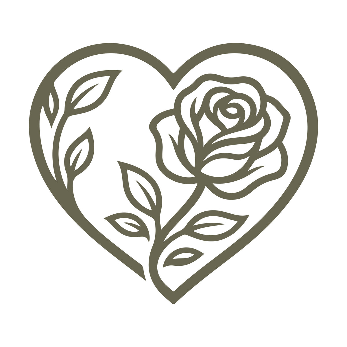 Rose in Heart Delrin Leather Stamp