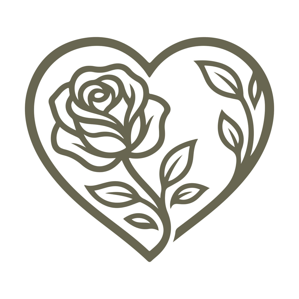 Rose in Heart Delrin Leather Stamp