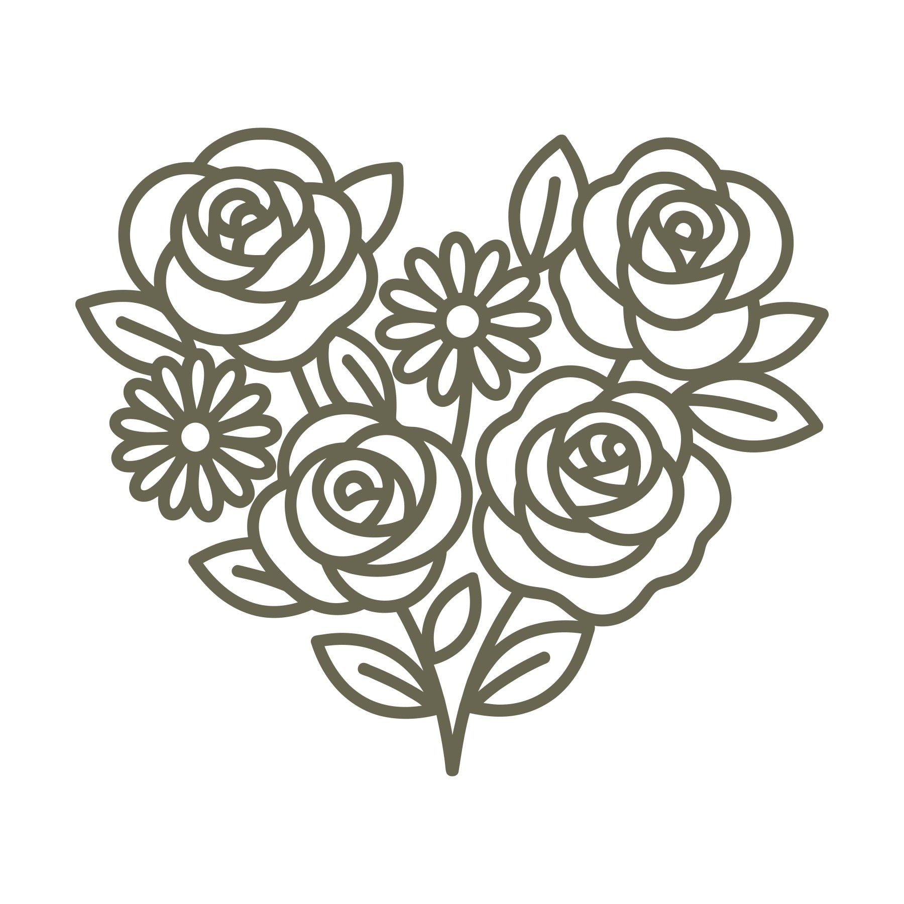 Flower Heart Delrin Leather Stamp