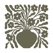 Delrin leather stamp with a floral vase design, perfect for botanical and decorative leatherworking projects.