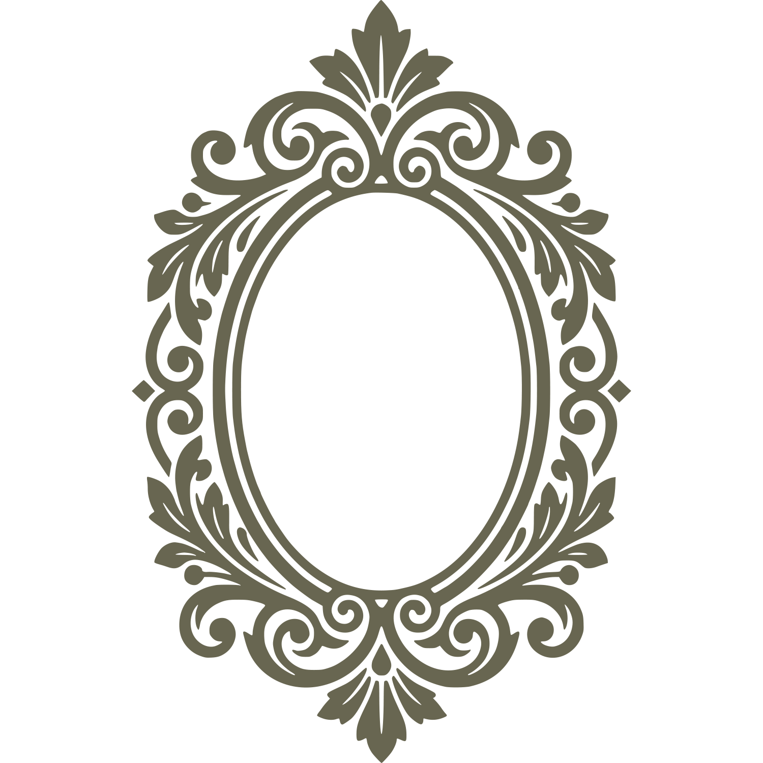 Ornate Oval Frame Delrin Leather Stamp