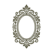 Ornate Oval Frame Delrin Leather Stamp