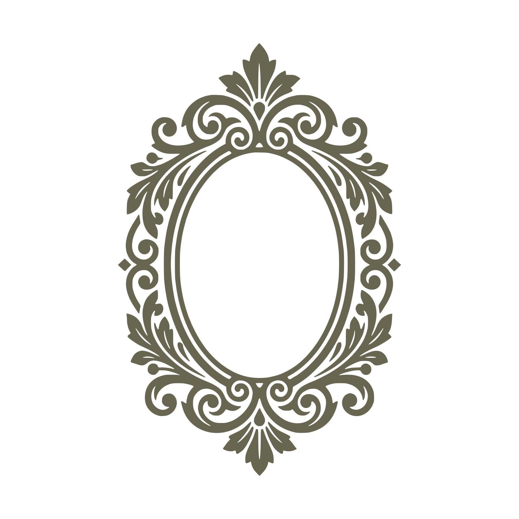 Ornate Oval Frame Delrin Leather Stamp