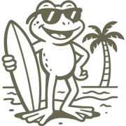 Frog with Surfboard Delrin Leather Stamp