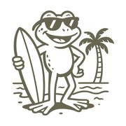 Frog with Surfboard Delrin Leather Stamp