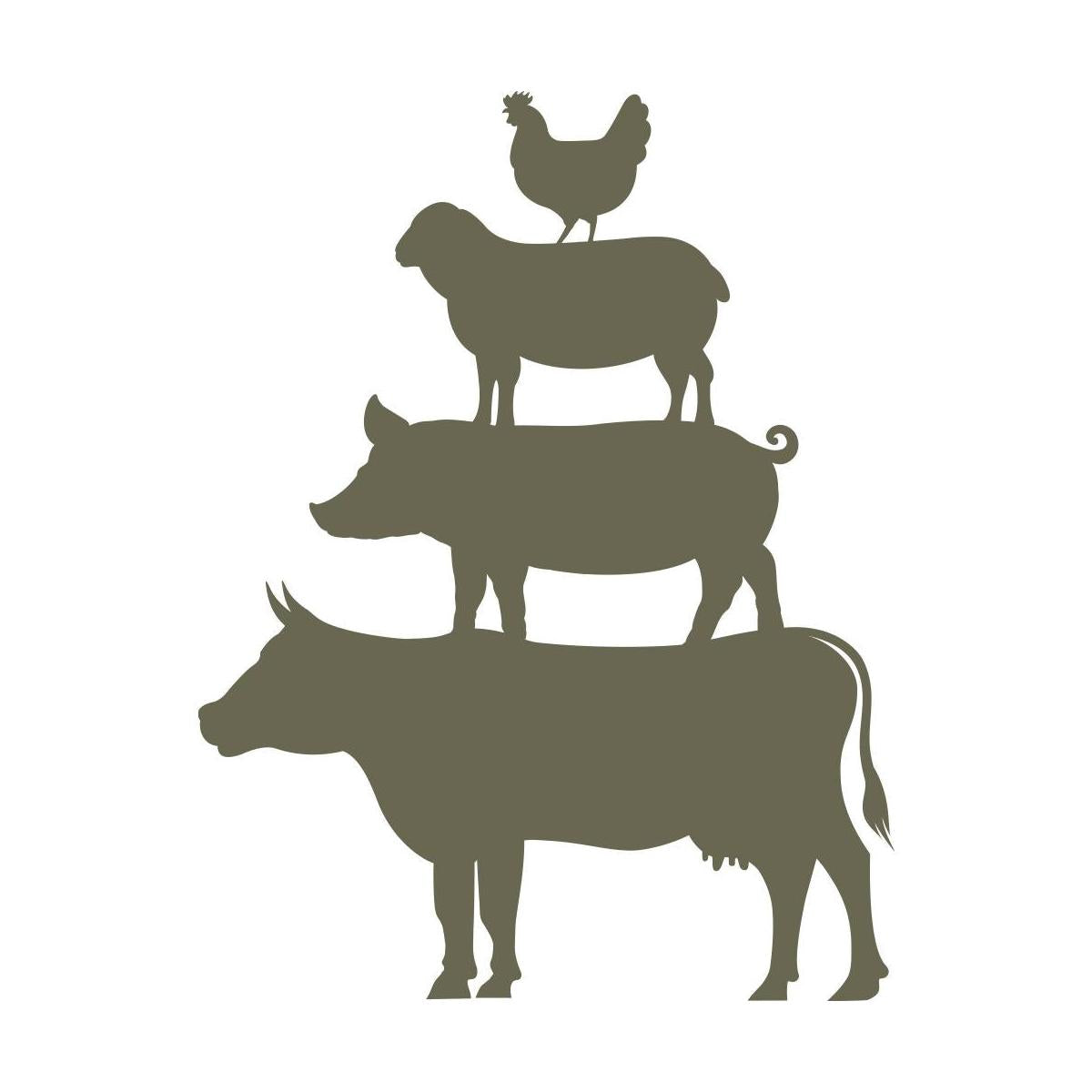 Farm Animals Stacked Delrin Leather Stamp