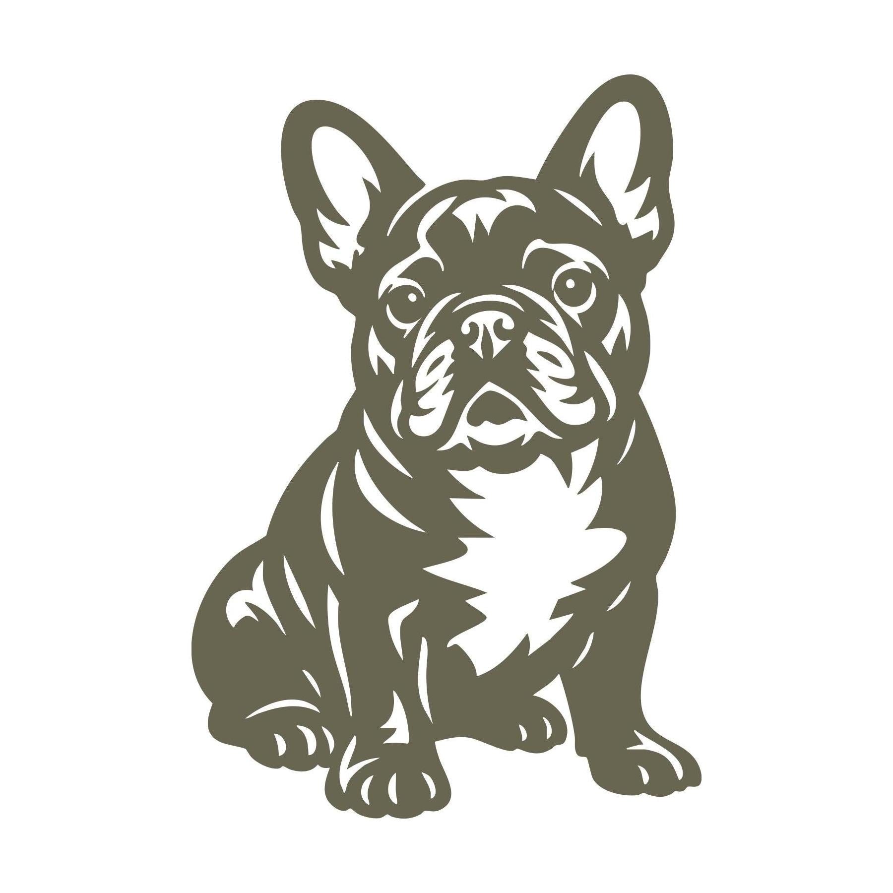 French Bulldog Dog Delrin Leather Stamp