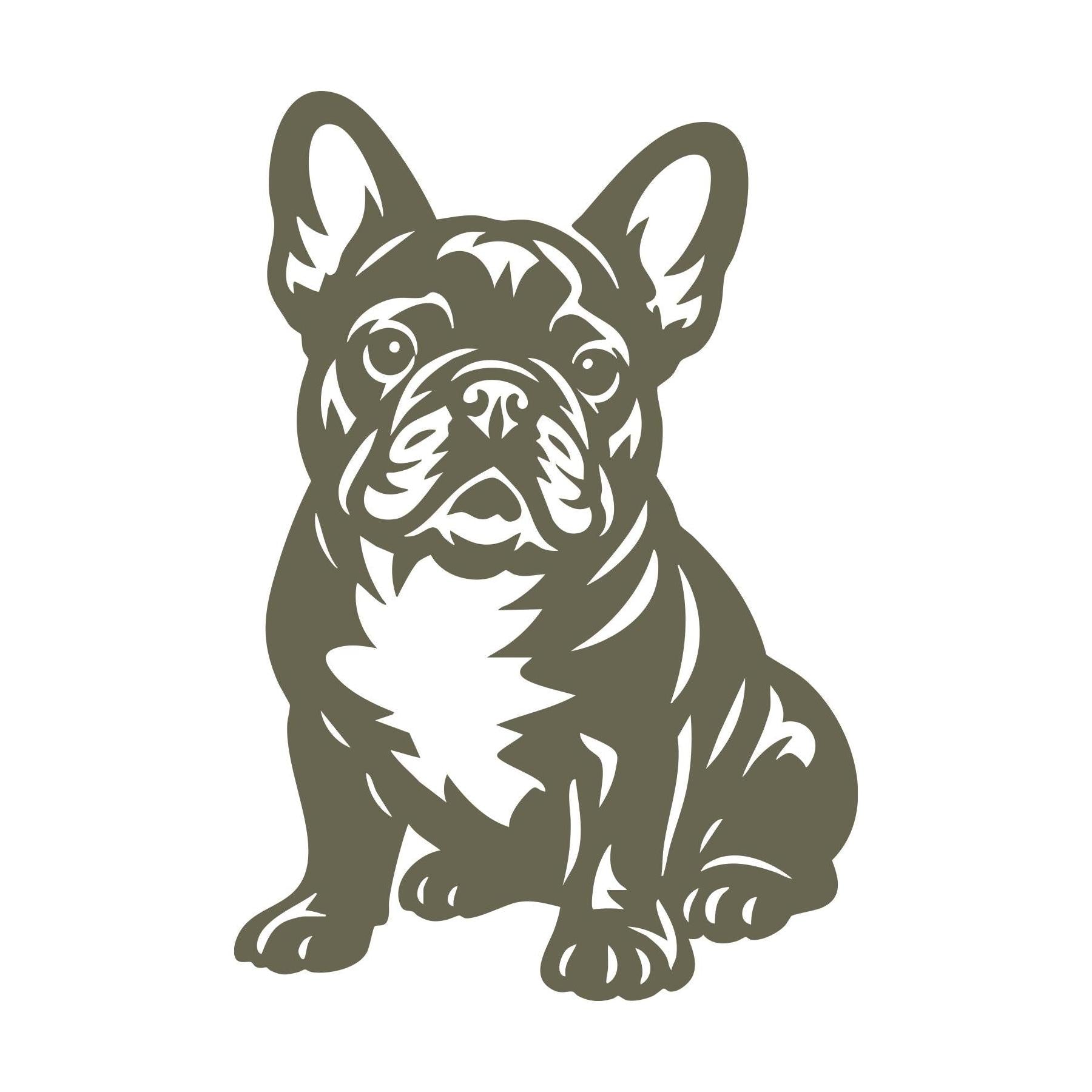 French Bulldog Dog Delrin Leather Stamp