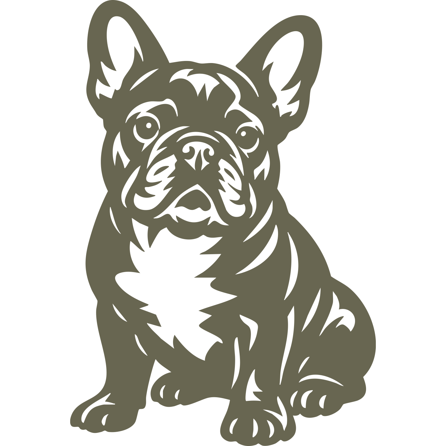 French Bulldog Dog Delrin Leather Stamp