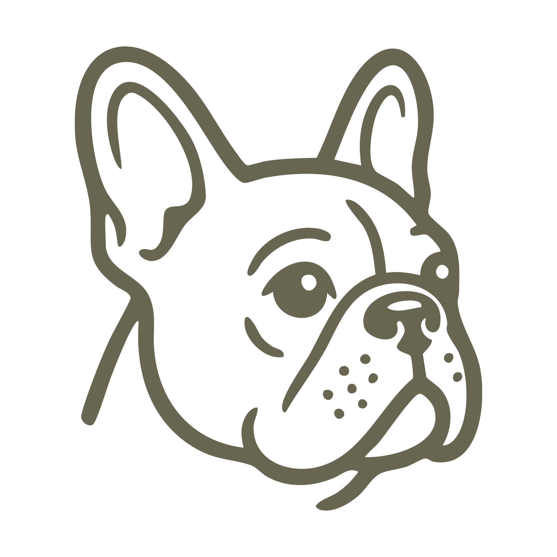 French Bulldog Dog Head Delrin Leather Stamp