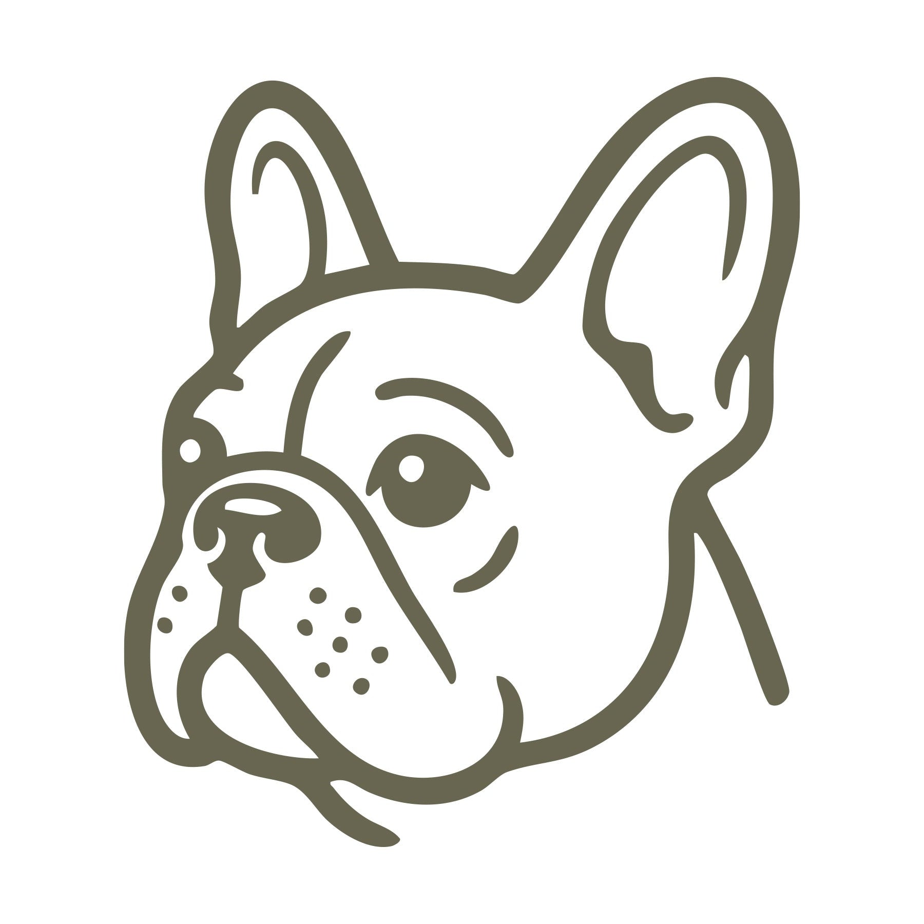 French Bulldog Dog Head Delrin Leather Stamp