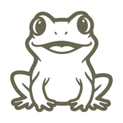 Delrin leather stamp design of a cute, wide-eyed frog with simple, bold lines—perfect for nature or animal-themed leather projects.