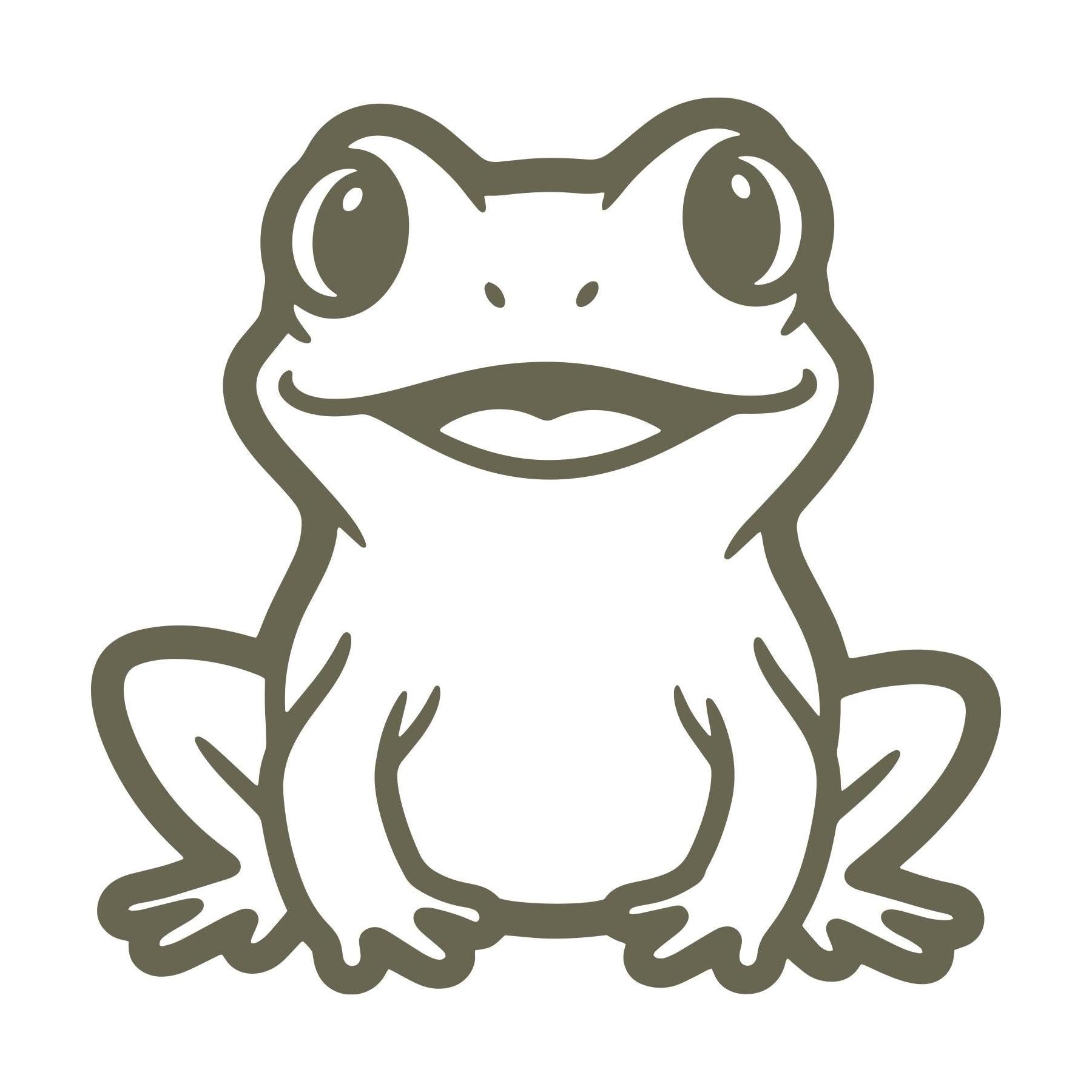 Delrin leather stamp design of a cute, wide-eyed frog with simple, bold lines—perfect for nature or animal-themed leather projects.