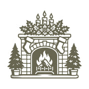 Christmas Fireplace Delrin Leather Stamp