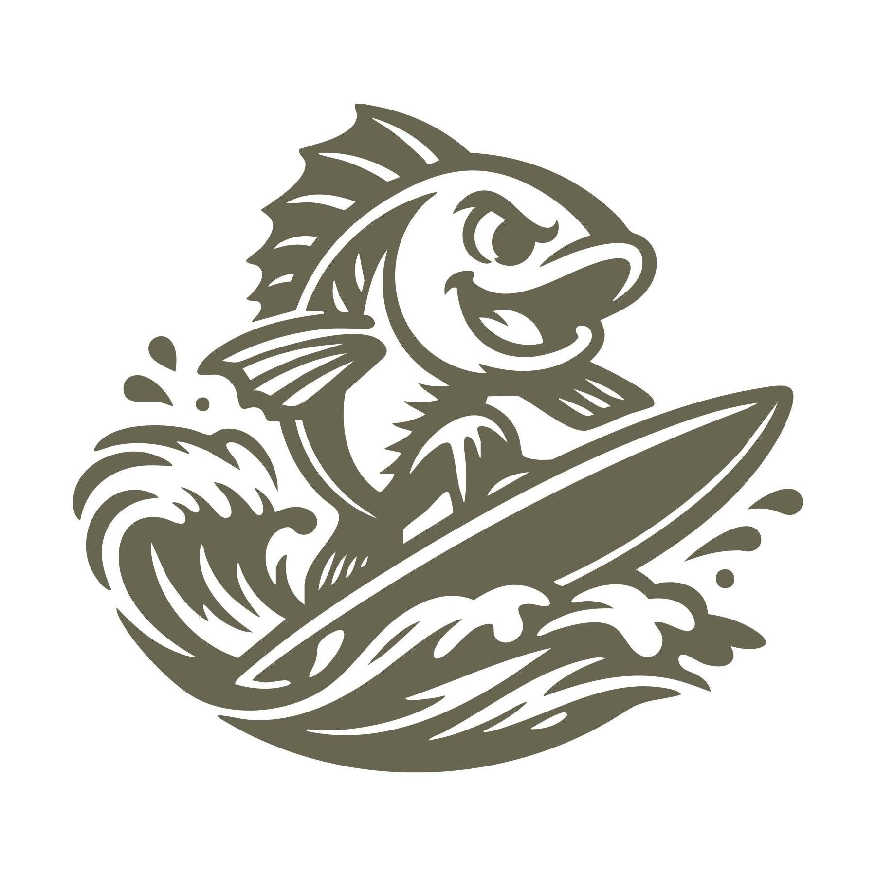 Surfing Fish Delrin Leather Stamp