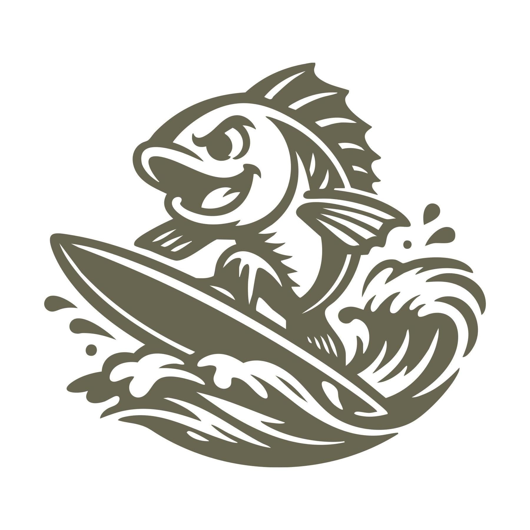 Surfing Fish Delrin Leather Stamp
