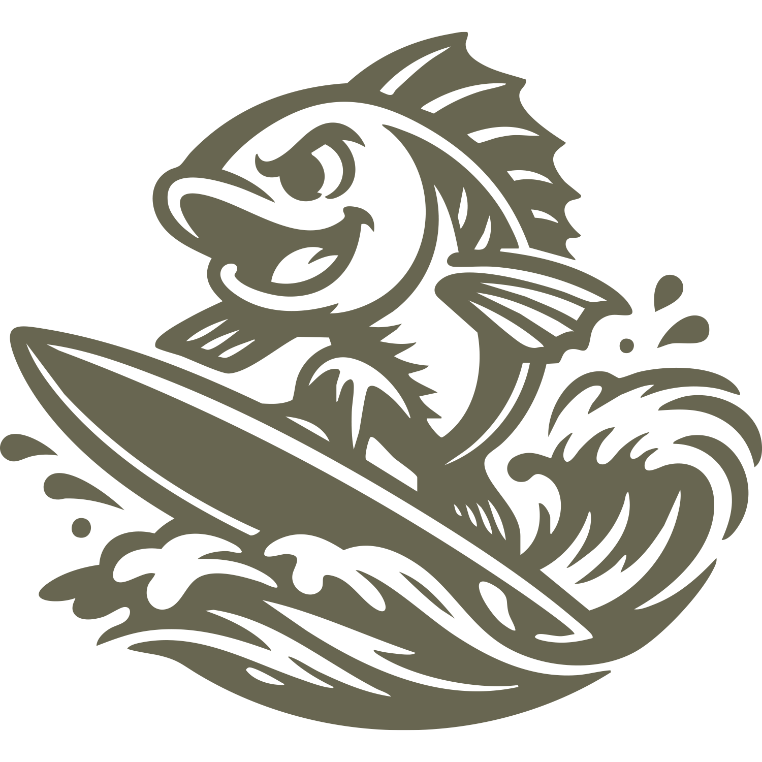 Surfing Fish Delrin Leather Stamp