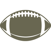 Simple football silhouette with classic laces, representing American football and sports enthusiasm.