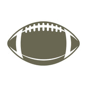 Simple football silhouette with classic laces, representing American football and sports enthusiasm.