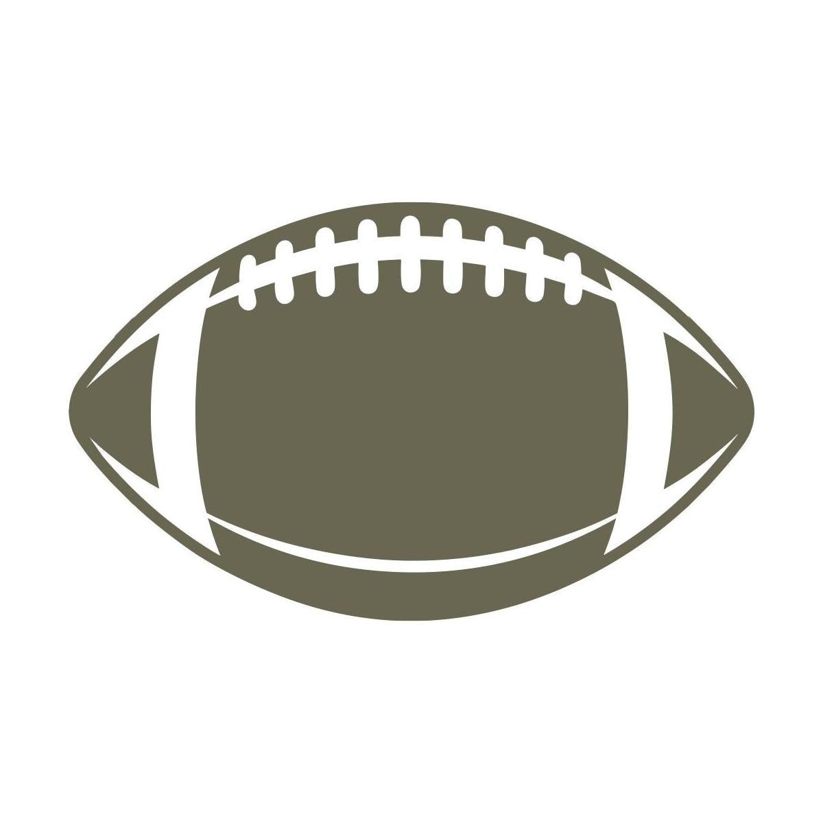 Simple football silhouette with classic laces, representing American football and sports enthusiasm.