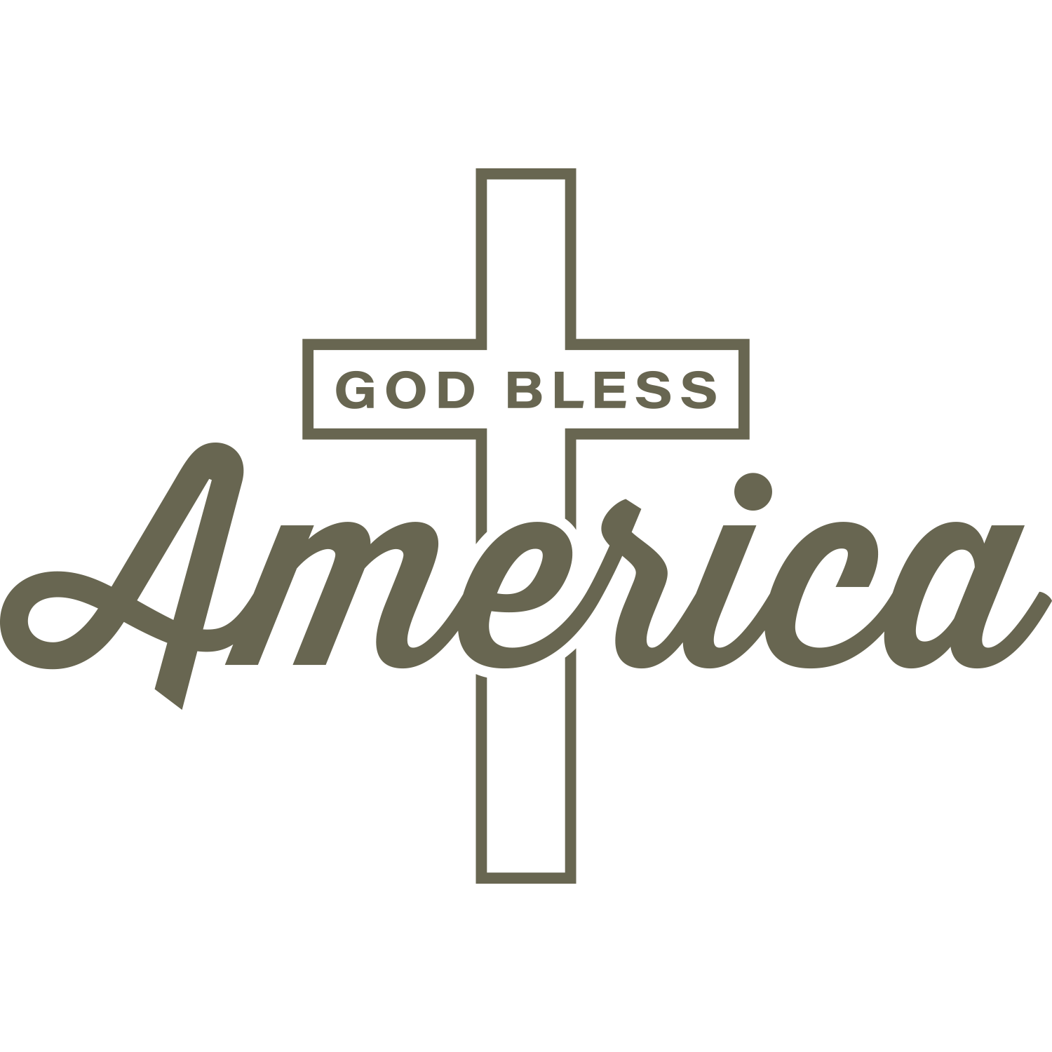 God Bless America Cross Delrin Leather Stamp