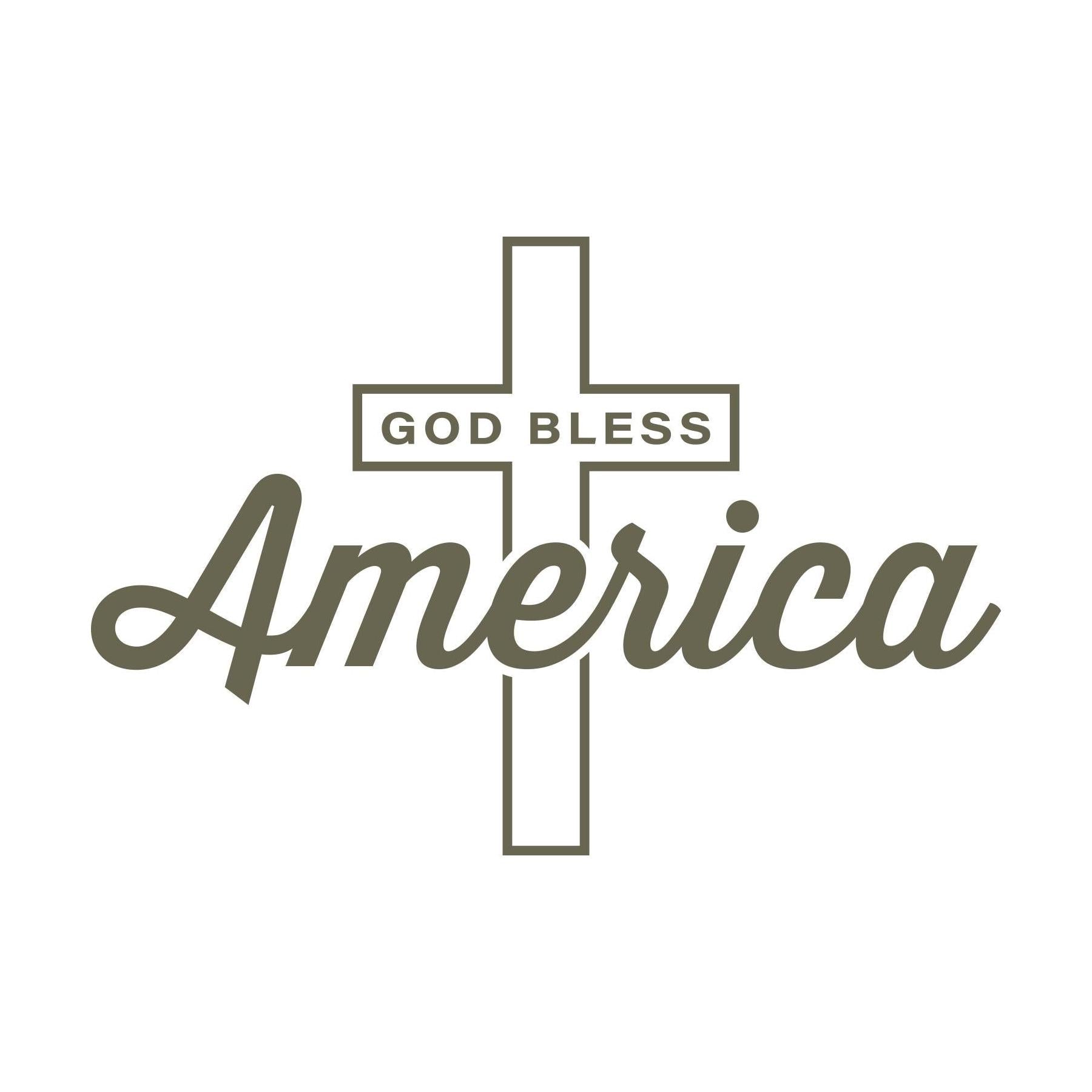 God Bless America Cross Delrin Leather Stamp