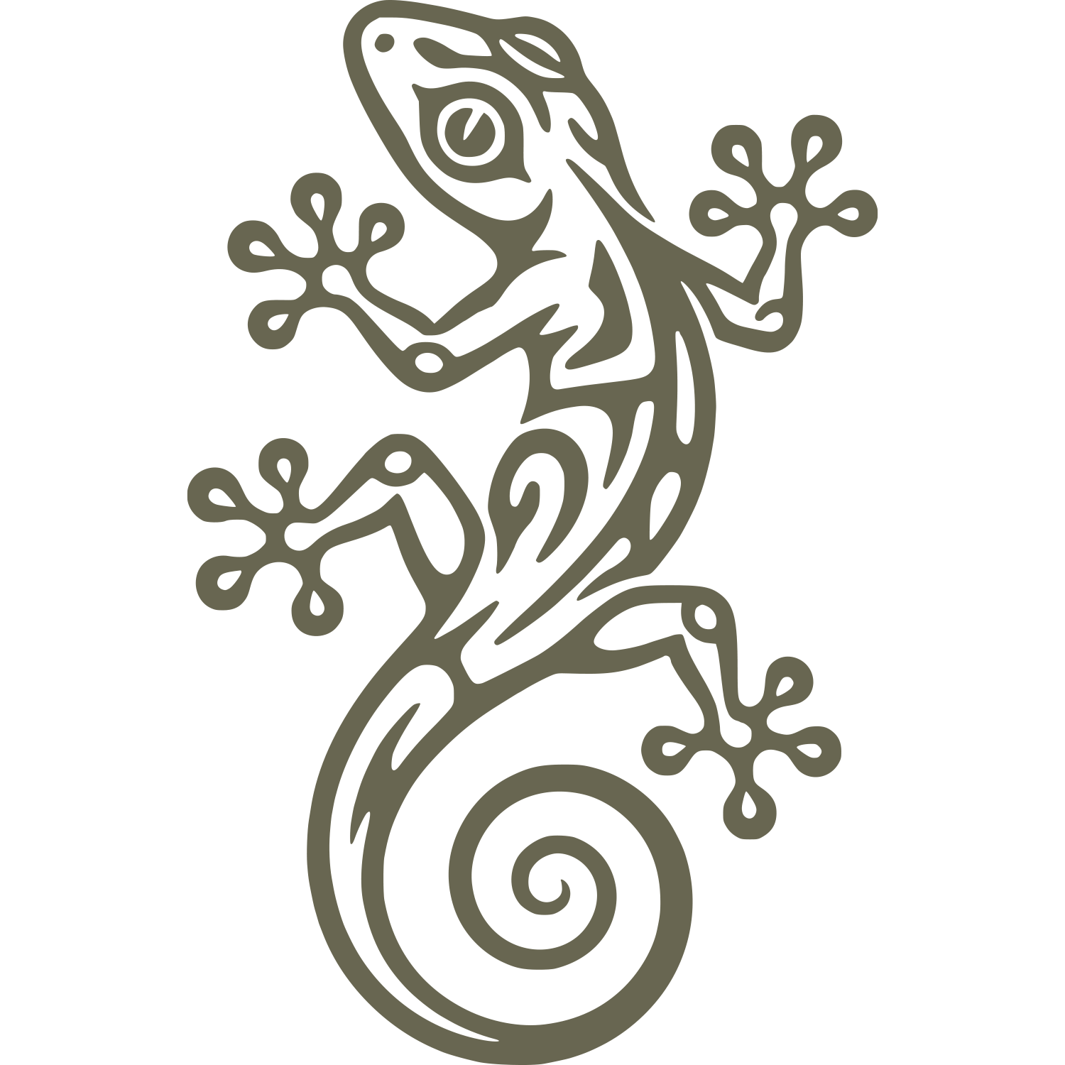 Gecko Delrin Leather Stamp