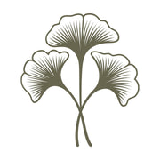 Three delicate ginkgo leaves with sweeping veins and curved stems, designed for leather stamping using a Delrin stamp.