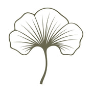 Single ginkgo leaf with bold fan shape and fine veining, designed for leather stamping using a Delrin stamp.