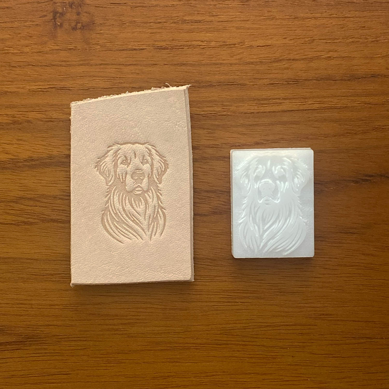 Golden Retriever Dog Delrin Leather Stamp