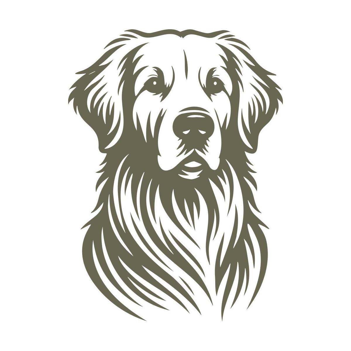 Delrin leather stamp with a detailed Golden Retriever design, perfect for dog-themed leatherworking projects.