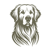 Delrin leather stamp with a detailed Golden Retriever design, perfect for dog-themed leatherworking projects.