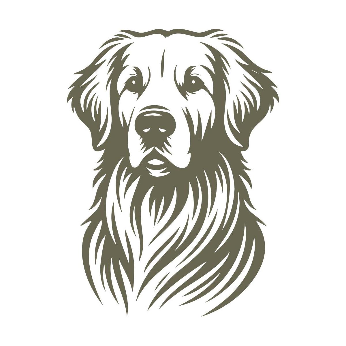 Delrin leather stamp with a detailed Golden Retriever design, perfect for dog-themed leatherworking projects.