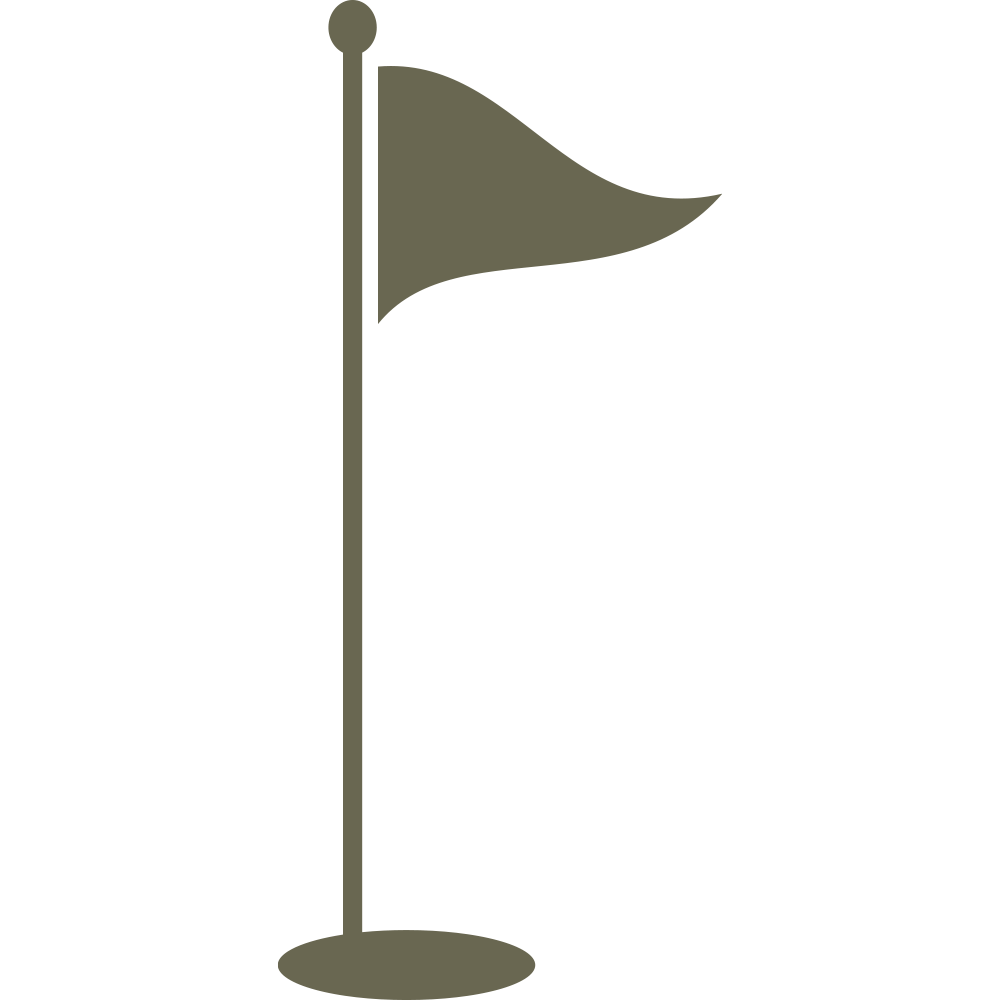 Minimalist flag on a stand design featuring a simple, upright pole and a stylized, gently waving flag.