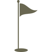 Minimalist flag on a stand design featuring a simple, upright pole and a stylized, gently waving flag.