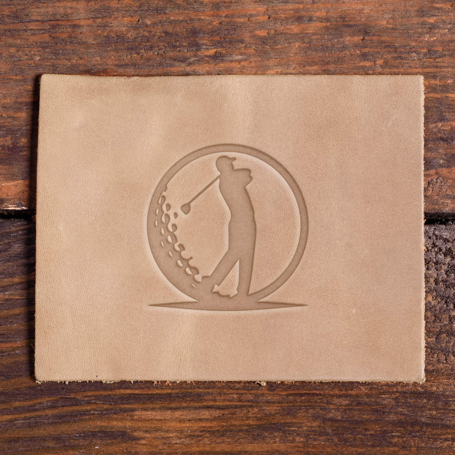 Golfer Delrin Leather Stamp