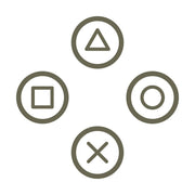 Delrin leather stamp with a PlayStation-style game controller button layout design, perfect for gaming and retro-themed leatherworking projects.