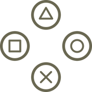 Delrin leather stamp with a PlayStation-style game controller button layout design, perfect for gaming and retro-themed leatherworking projects.
