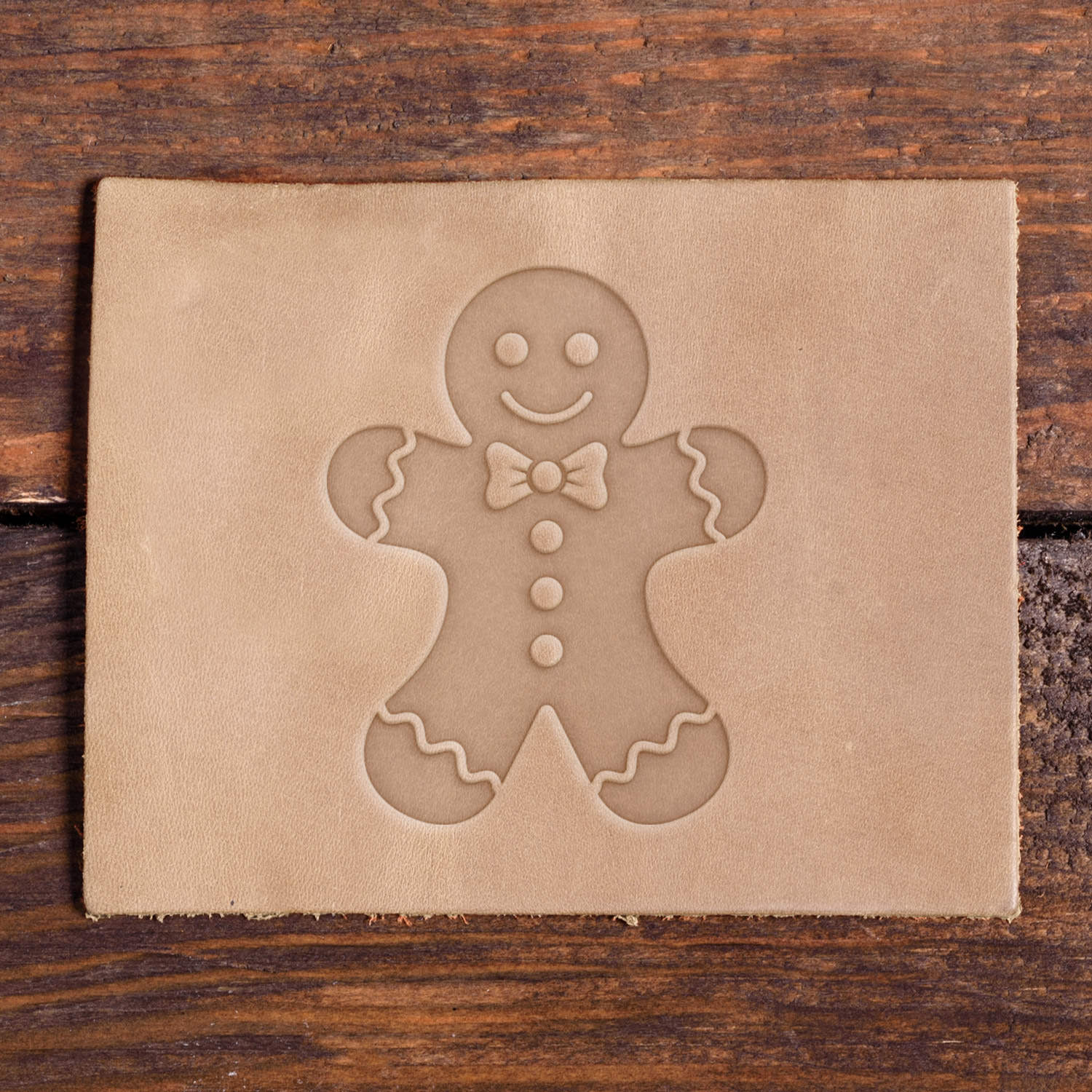 Gingerbread Man Cookie Delrin Leather Stamp