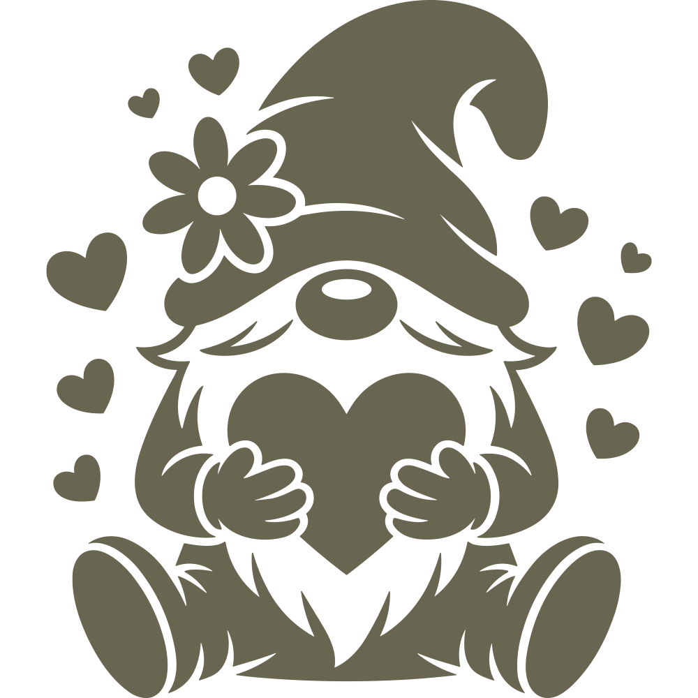 Gnome with Hearts Delrin Leather Stamp