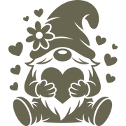 Gnome with Hearts Delrin Leather Stamp