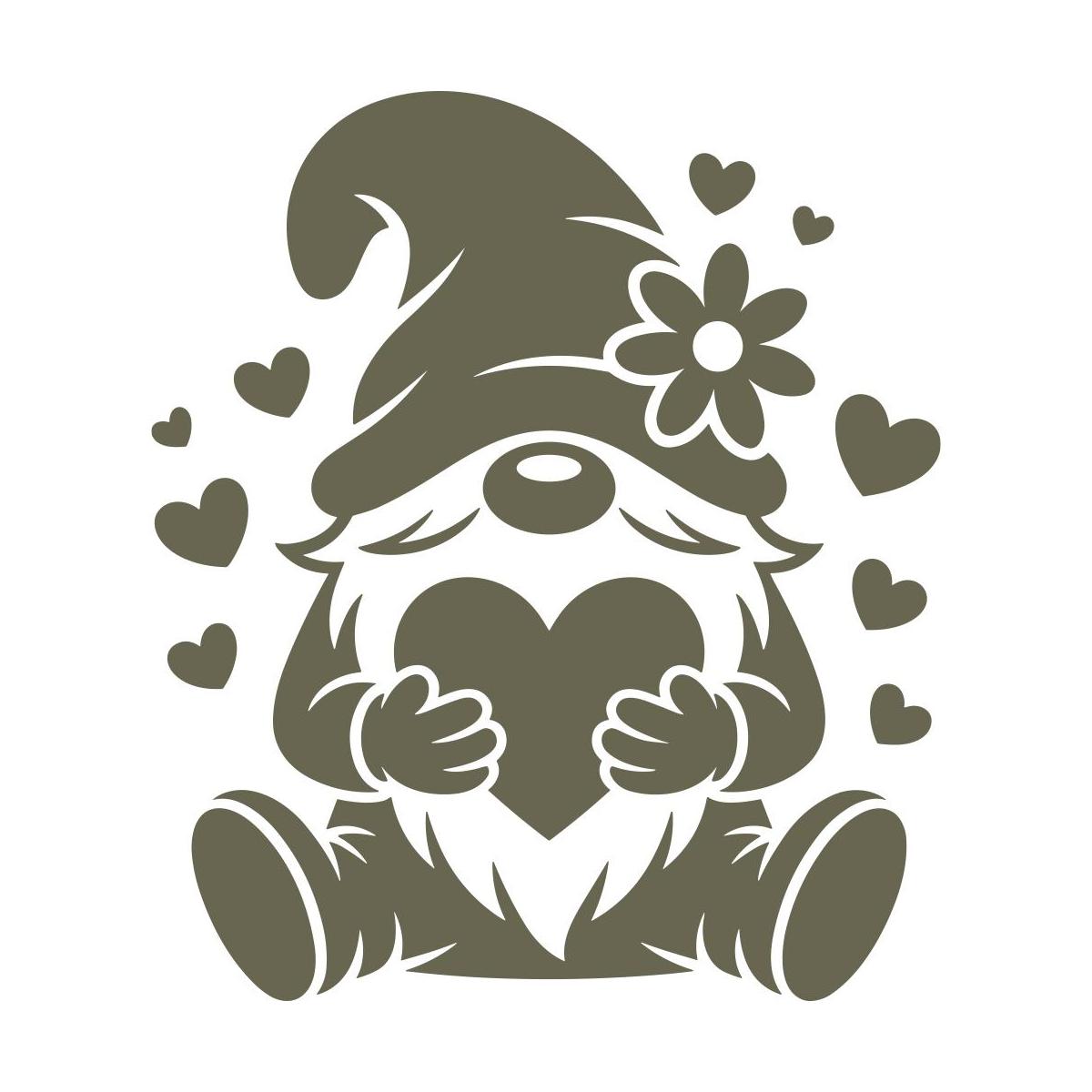Gnome with Hearts Delrin Leather Stamp