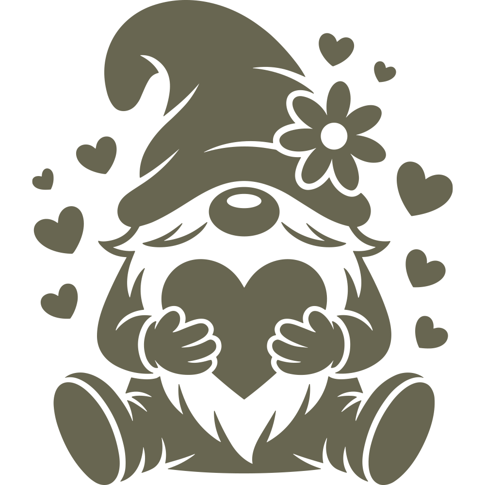 Gnome with Hearts Delrin Leather Stamp