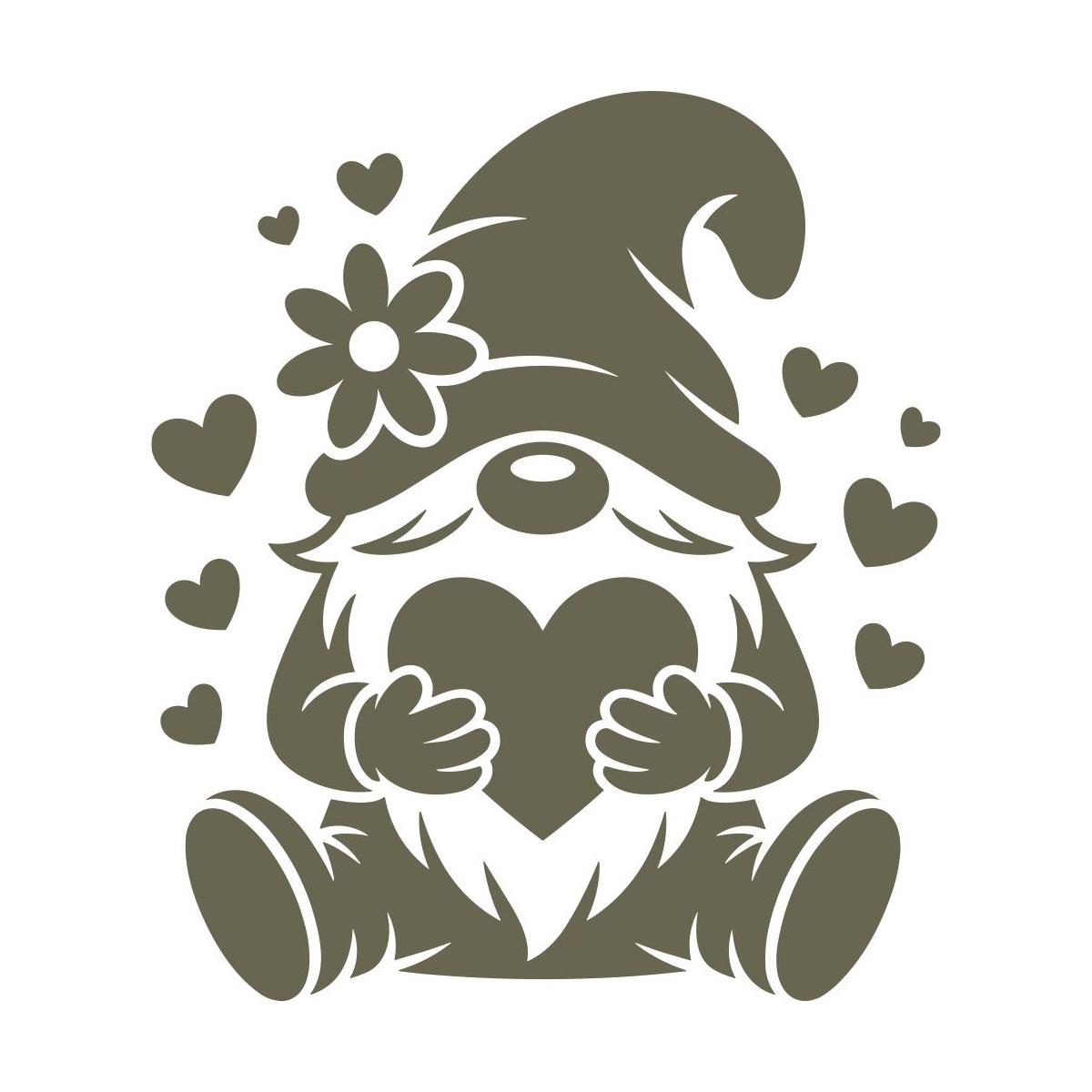 Gnome with Hearts Delrin Leather Stamp