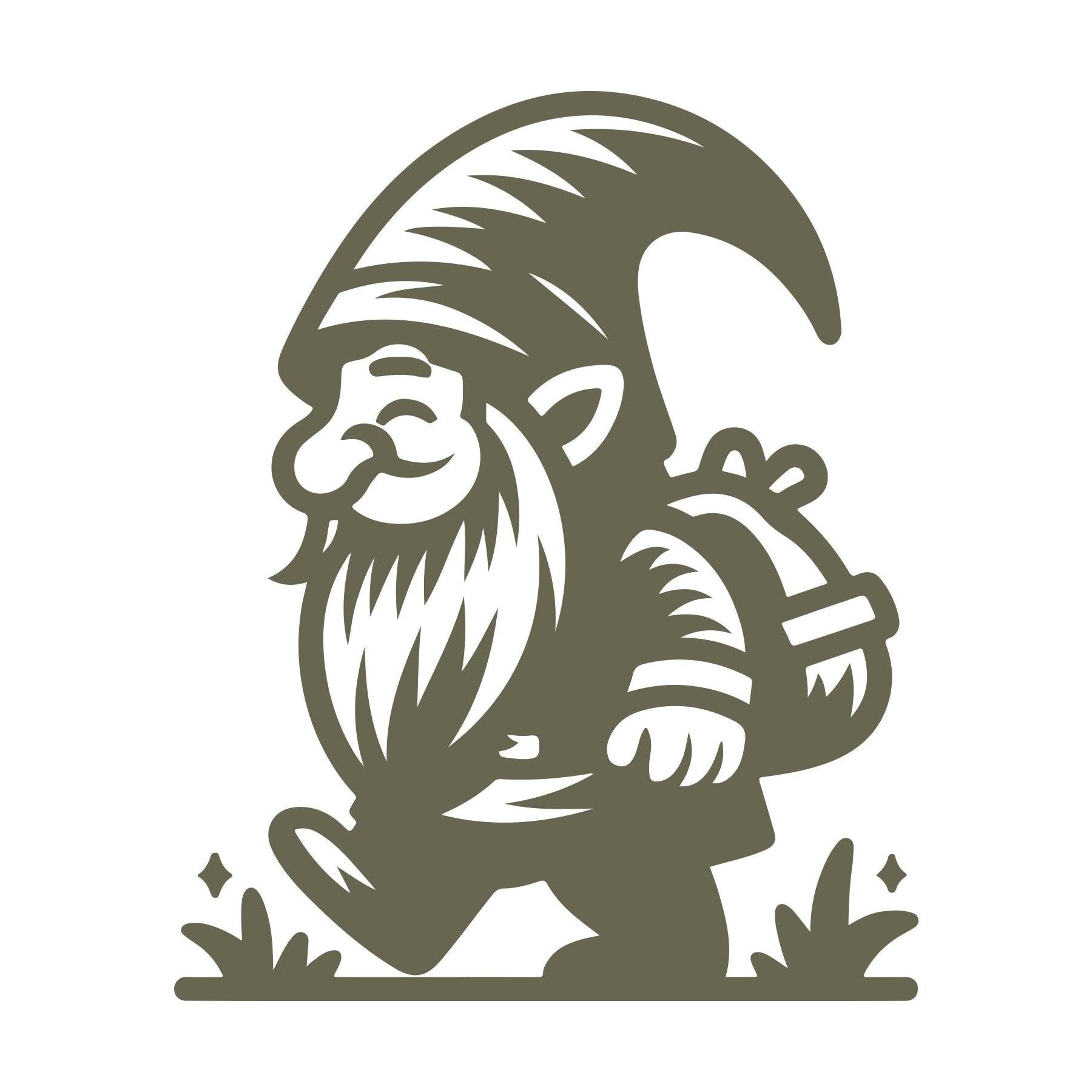 Hiking Gnome Delrin Leather Stamp