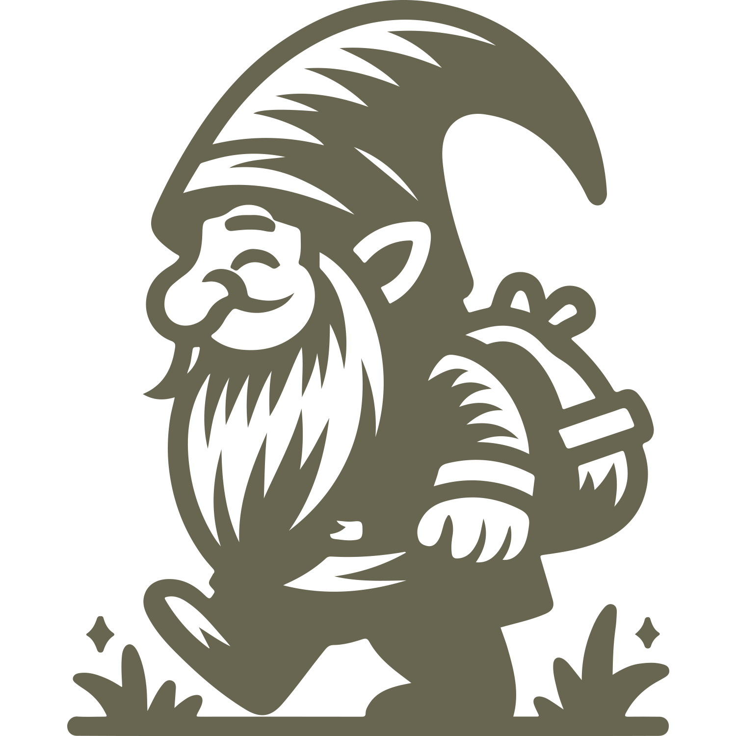 Hiking Gnome Delrin Leather Stamp