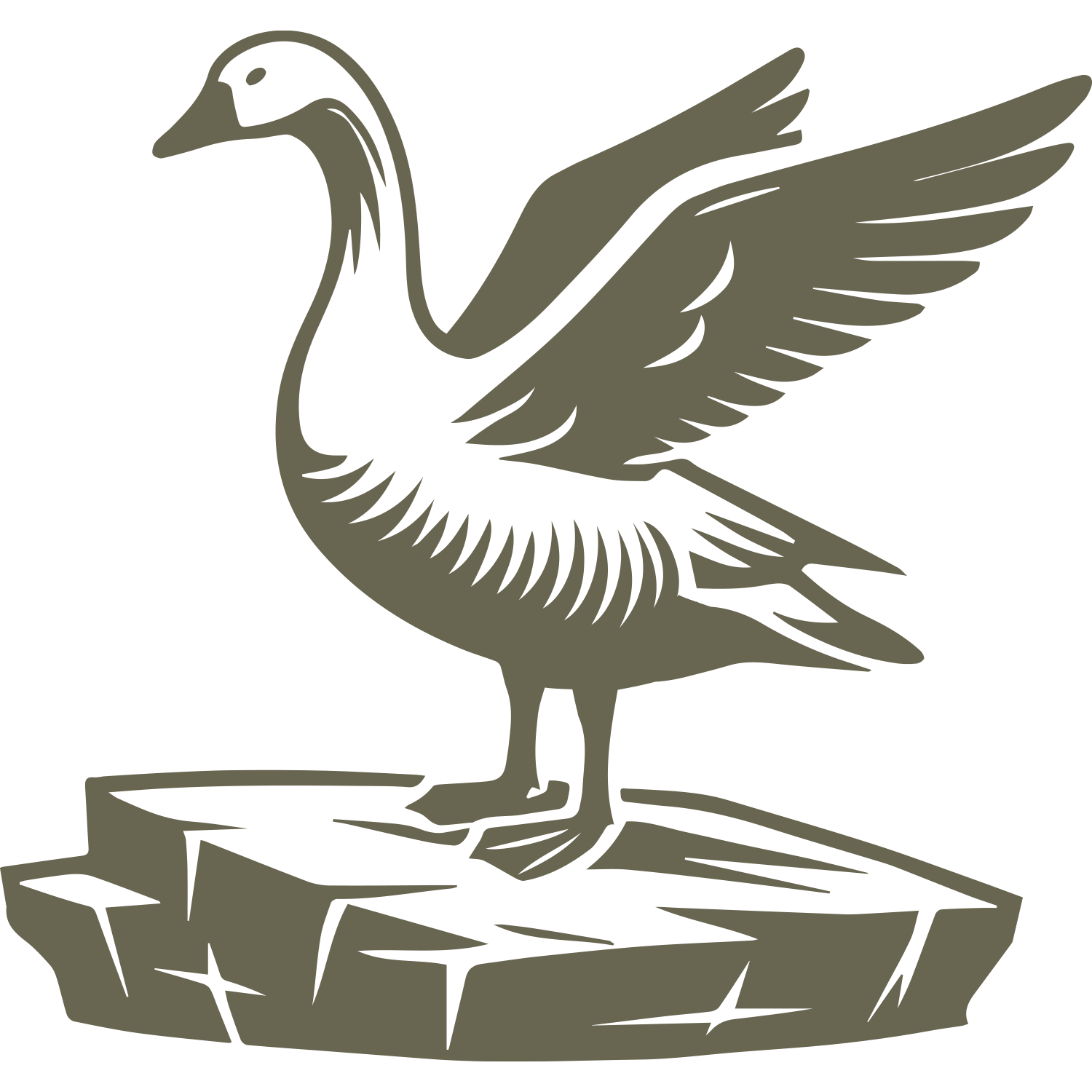 Goose on Rock Delrin Leather Stamp