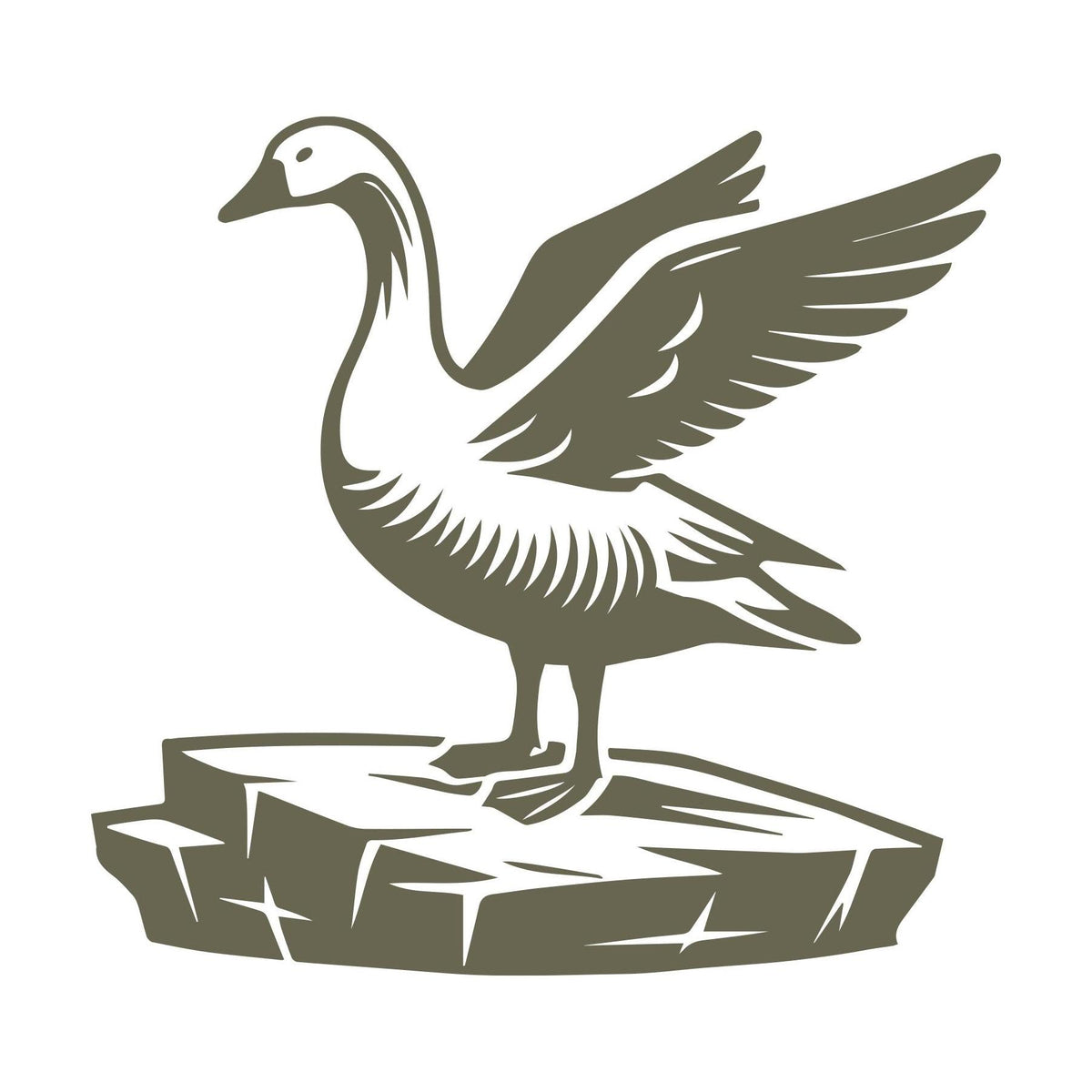 Goose on Rock Delrin Leather Stamp