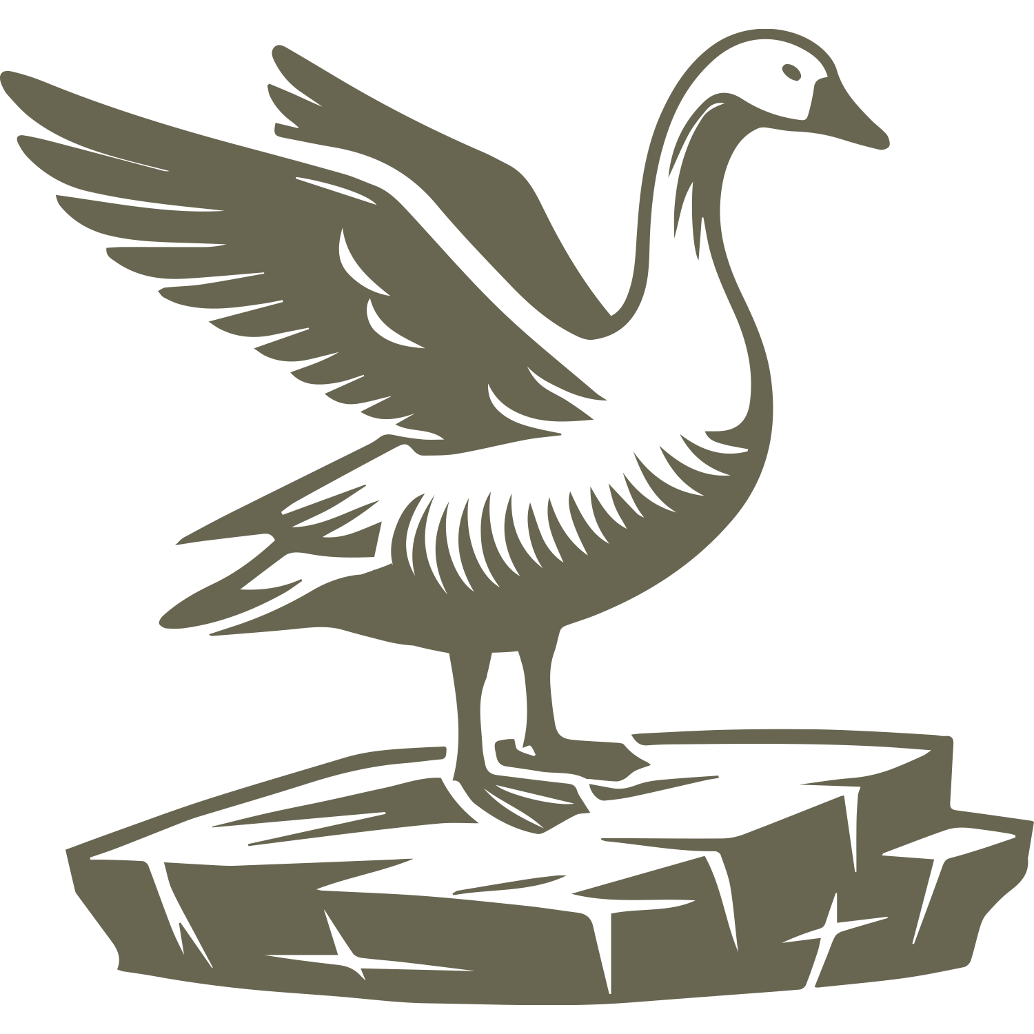 Goose on Rock Delrin Leather Stamp